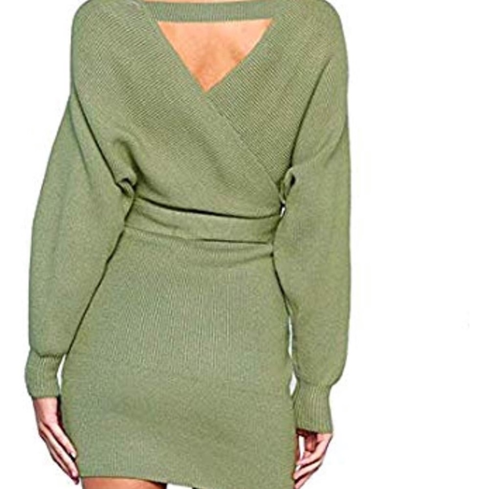 ✨THE SAVOY FEILD GREEN BATWING SWEATER DRESS *NWT* - Picture 4 of 7